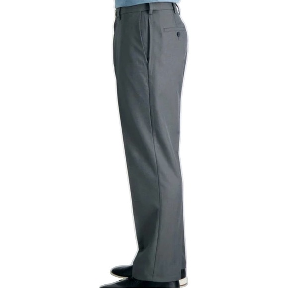 Haggar Cool 18® Heather Solid Pant in Graphite 34 x 29 Expandable Waistband - Picture 4 of 7